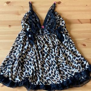 Betsy Johnson Leopard Print Babydoll Dress
